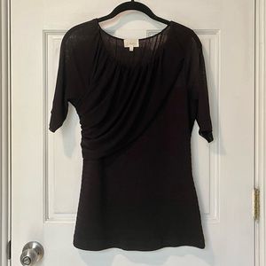 Anthropologie | Semi-sheer draped blouse